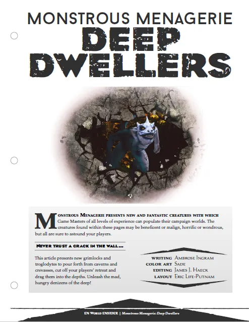 EN Publishing Monstrous Menagerie Deep Dwellers rollspel pdf D&D 5e