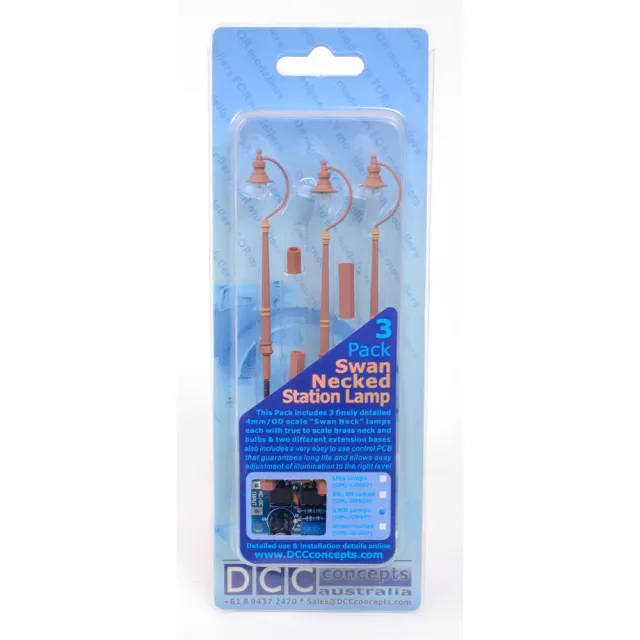 DCC Concepts Swan Neck lampor GWR 3-pack brun stationsbelysning