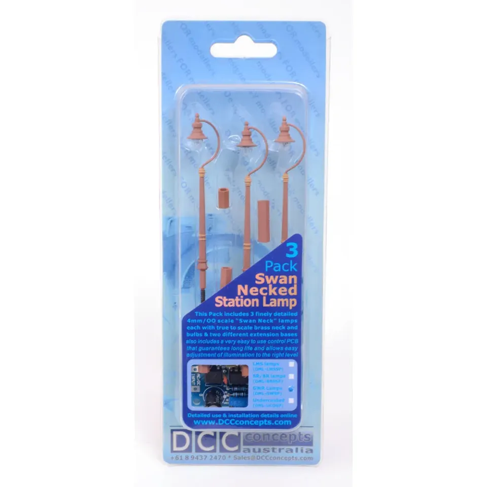 DCC Concepts Swan Neck lampor GWR 3-pack brun stationsbelysning
