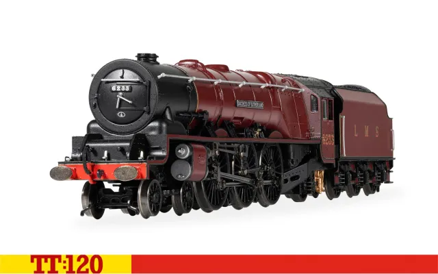 Hornby TT:120 LMS Duchess 6233 modellok – LMS-röd