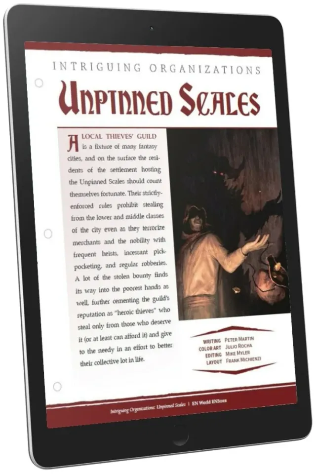 EN Publishing Unpinned Scales D&D 5e rollspel PDF gille