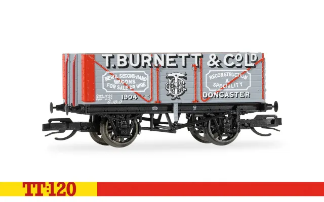 Hornby TT:120 T Burnett 7 plank wagon kolvagn