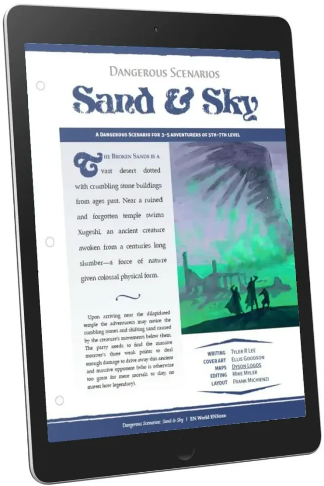 EN Publishing Sand & Sky miniäventyr PDF D&D 5e nivå 5-7