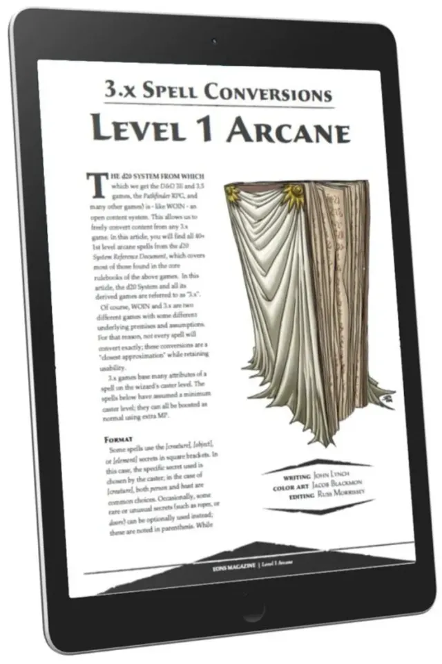EN Publishing 3.x Spell Conversions Level 1 Arcane WOIN PDF