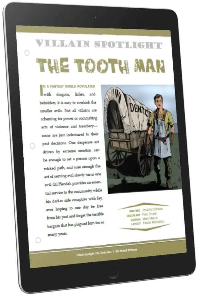 EN Publishing Villain Spotlight The Tooth Man rollspel PDF skurk