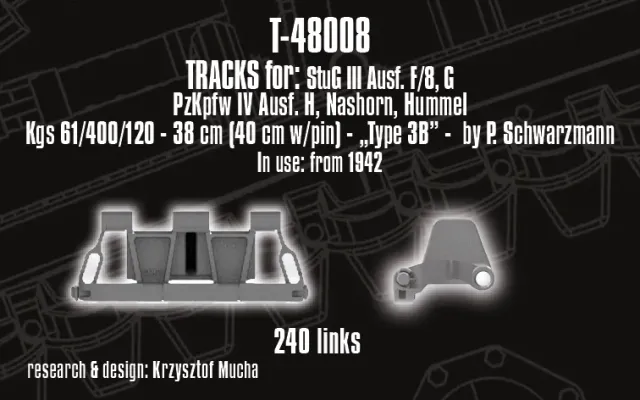 ROSSAGRAPH QuickTracks T-48008 larvband StuG III 1:48