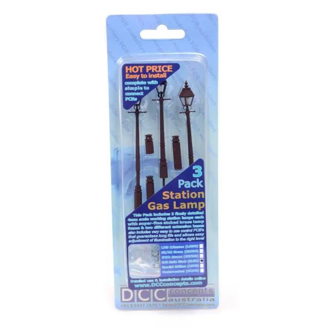 DCC Concepts Gas Lamp Plain 3-pack modellbelysning