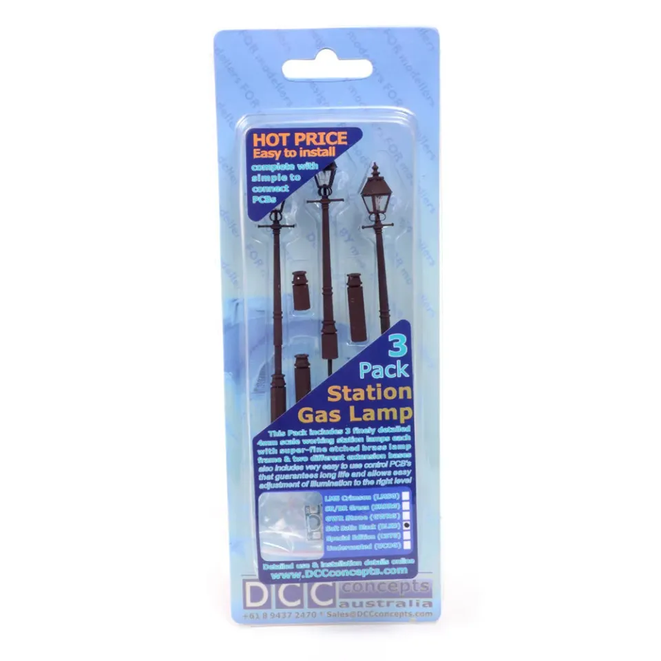 DCC Concepts Gas Lamp Plain 3-pack modellbelysning