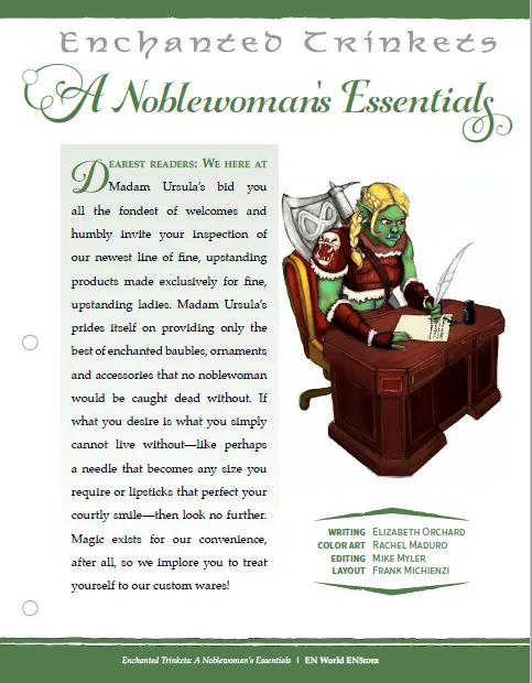 EN Publishing Enchanted Trinkets A Noblewoman's Essentials pdf D&D 5e