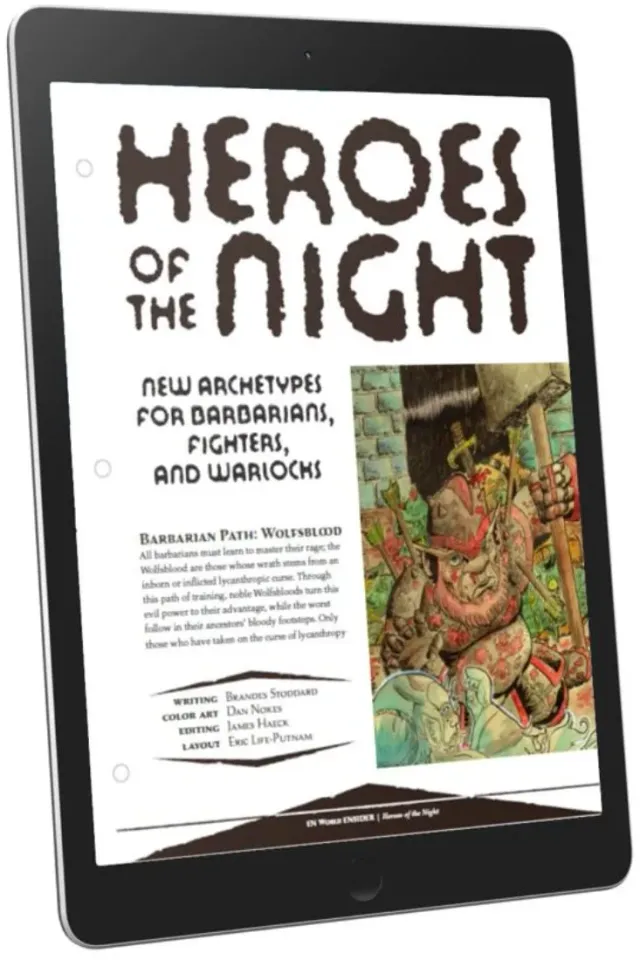 EN Publishing Heroes of the Night D&D arketyper PDF skräck
