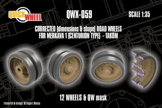 Rossagraph QWX-059 väghjul 1/35 Merkava 1 Takom