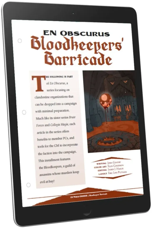 EN Publishing Obscurus Bloodkeeper's Barricade rollspel PDF