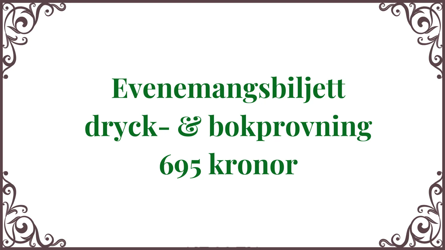 Deckarbokhandeln Dryck- & bokprovning biljett 17 november