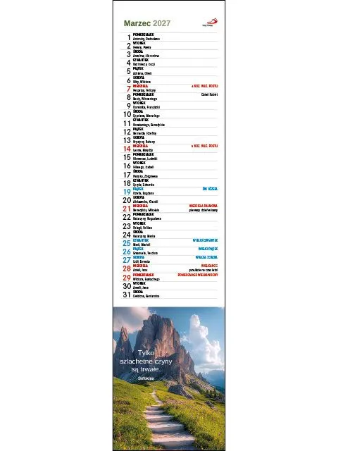 Sharon Świat wokół nas väggkalender 2027 smal 10,5x42