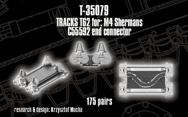 Rossagraph QuickTracks T-35079 larvband 1:35 Sherman T62