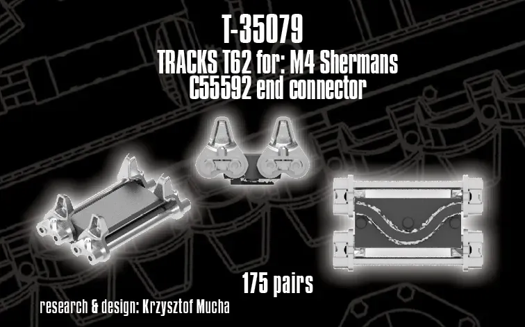 Rossagraph QuickTracks T-35079 larvband 1:35 Sherman T62