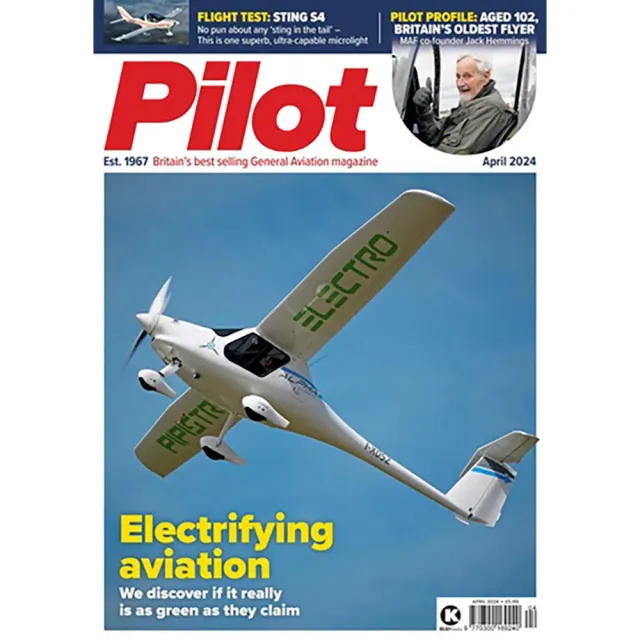 Pilot Magazine april 2024 tidning elflyg test