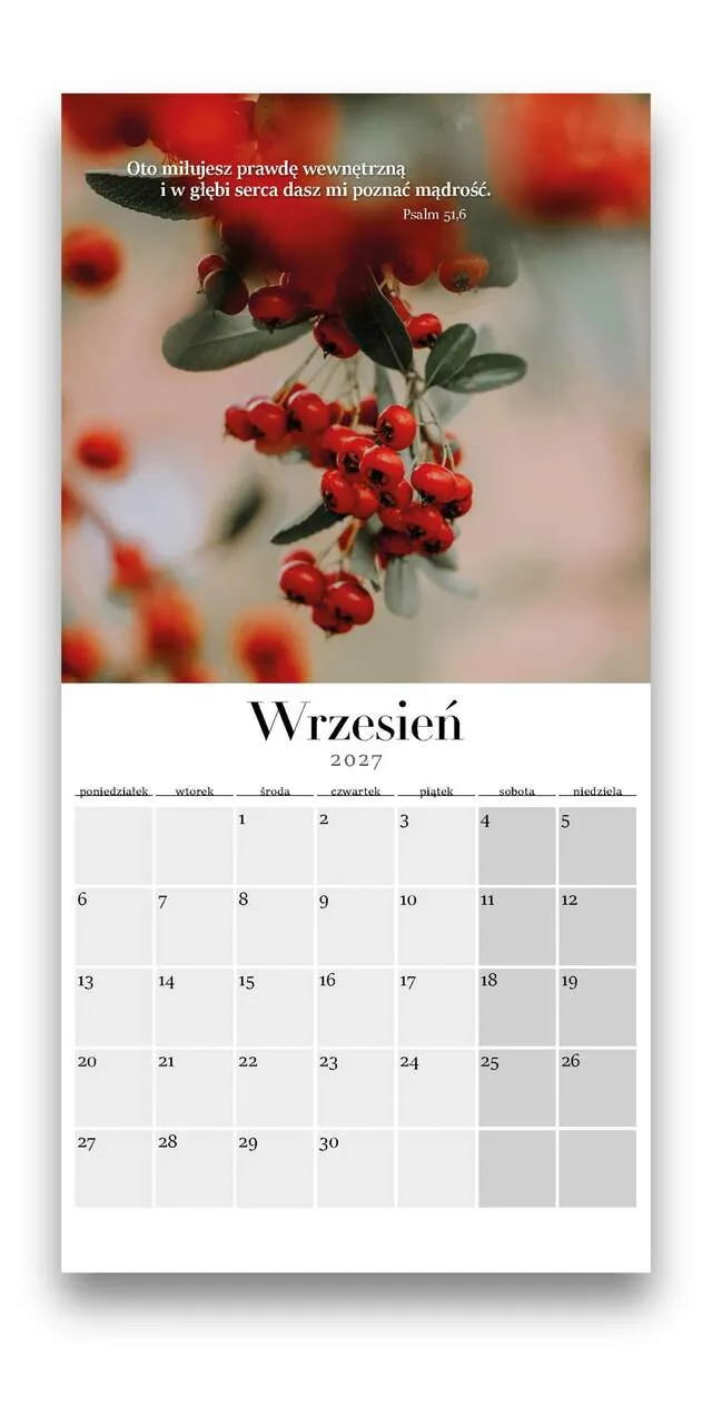 Sharon Kalendarz z psalmami 2027 väggkalender naturbilder