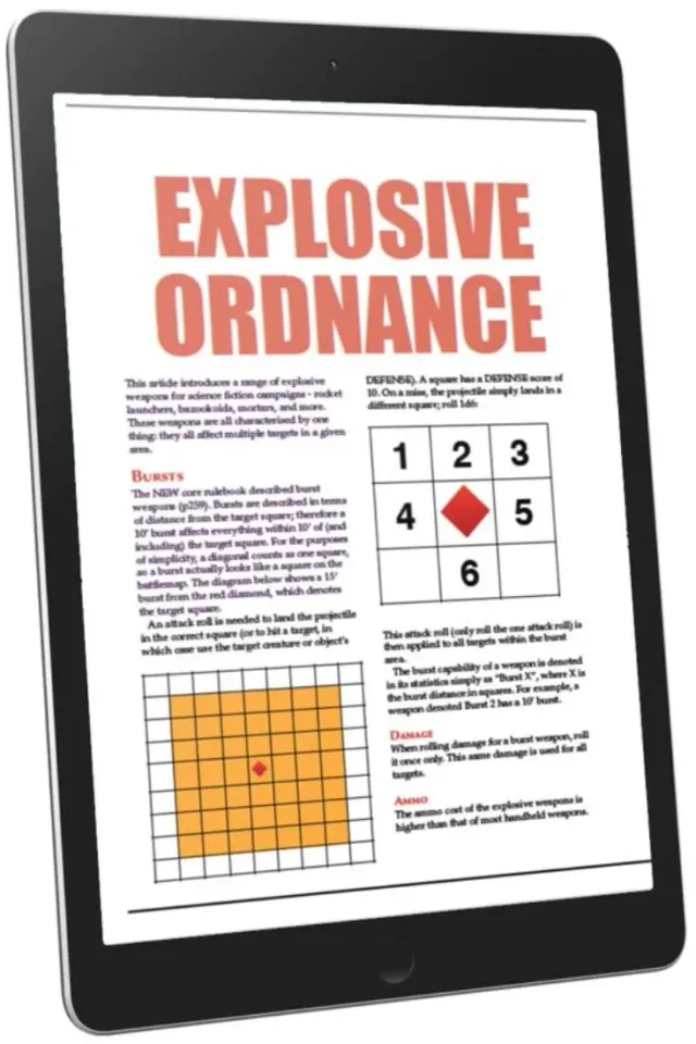 EN Publishing Explosive Ordnance WOIN rollspels-pdf vapen