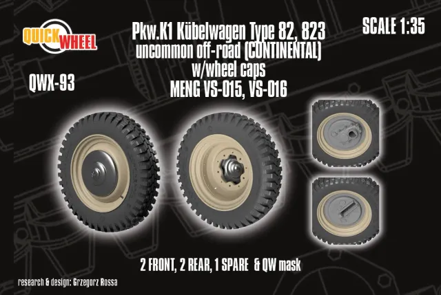 Rossagraph QuickWheel QWX-093 hjul Kübelwagen Meng resin
