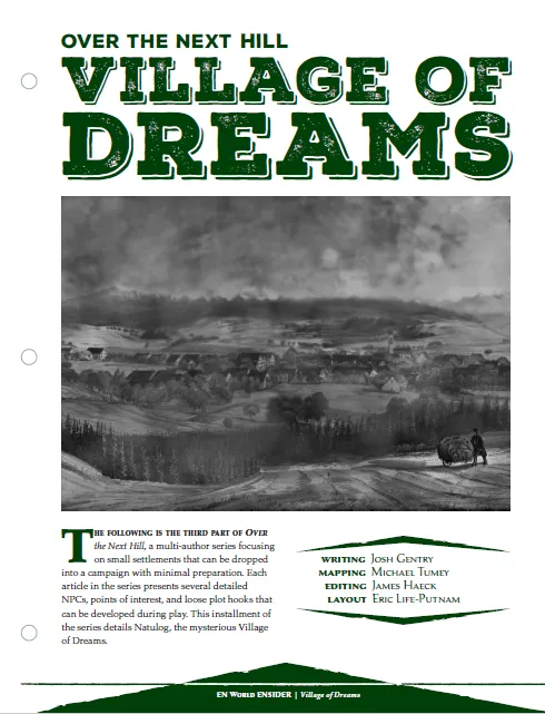 EN Publishing Over the Next Hill Village of Dreams by PDF