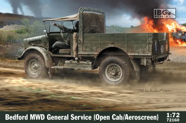 ROSSAGRAPH IBG 72160 byggsats Bedford MWD 1/72 öppen hytt