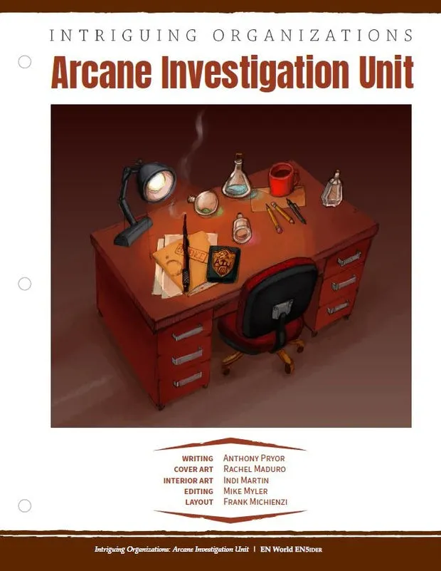 EN Publishing Intriguing Organizations Arcane Investigation Unit PDF magiutredning