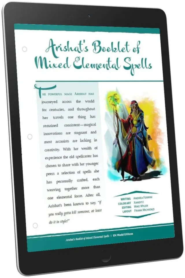 EN Publishing Arishat's Booklet rollspel pdf elementar 10 spells