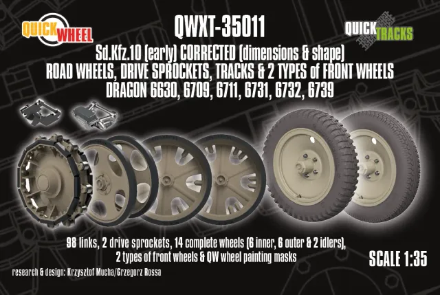 ROSSAGRAPH QuickWheel QWX-020 Sd.Kfz.10 framhjul 1:35