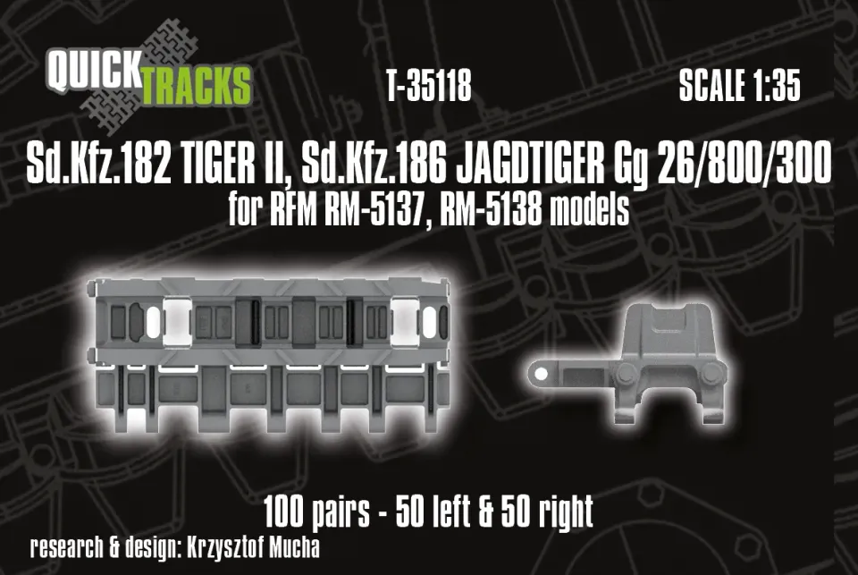 ROSSAGRAPH QuickTracks T-35118 resinband Tiger II Jagdtiger
