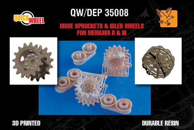 Rossagraph QW/DEP-35008 resinhjul 1:35 Merkava Mk 2 Mk 3