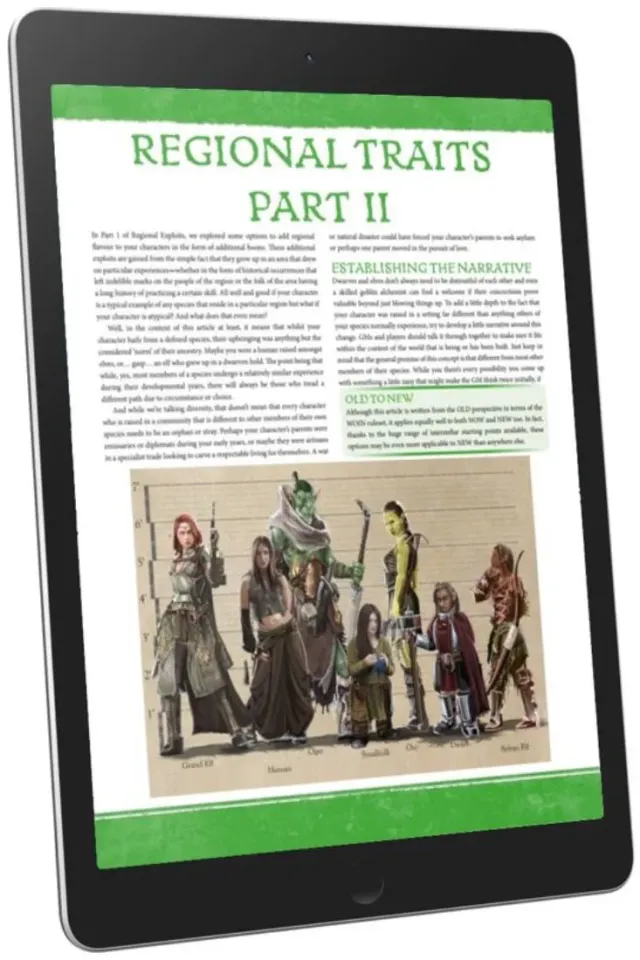 EN Publishing WOIN Regional Traits Part 2 rollspel PDF rasdrag
