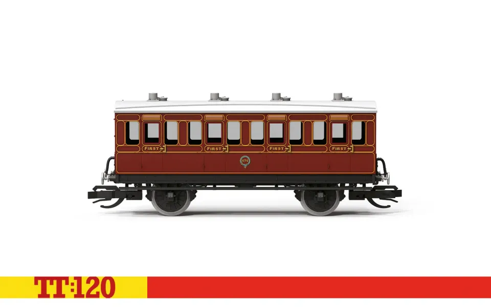 Hornby TT:120 LB&SCR 4 Wheel Coach 1st Class modellvagn