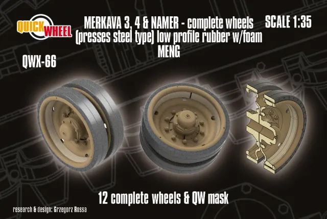 Rossagraph QuickWheel QWX-066 hjul 1/35 Merkava MENG