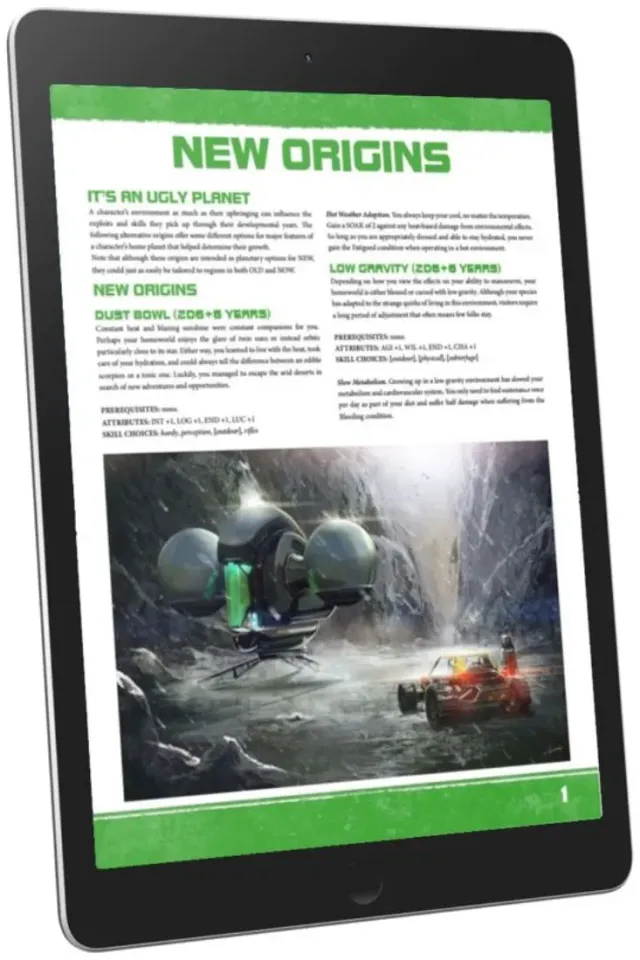 EN Publishing NEW Origins rollspel supplement PDF planeter