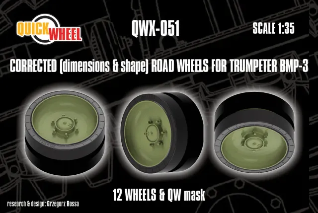 Rossagraph QuickWheel QWX-051 hjulset BMP-3 1/35