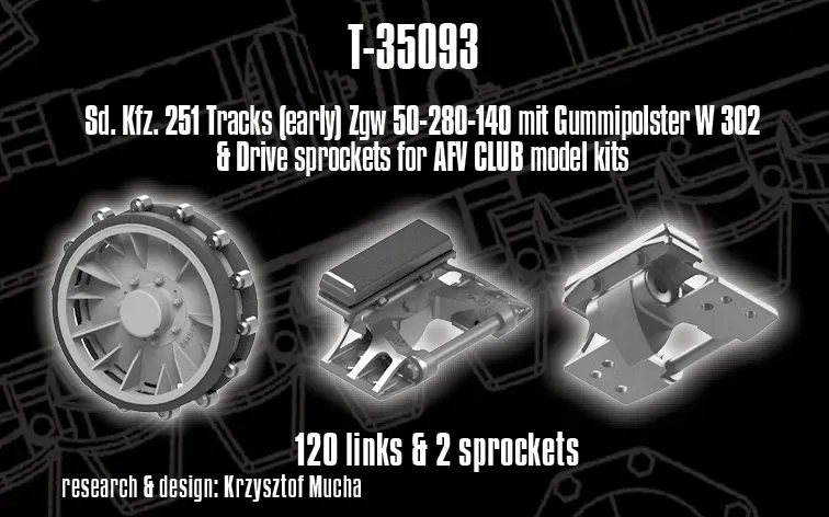 Rossagraph QuickTracks T-35093 larvband SdKfz 251 AFV Club