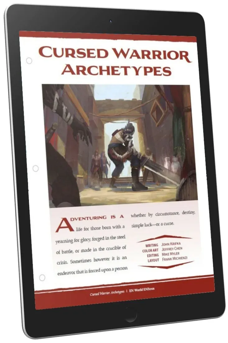 EN Publishing Cursed Warrior Archetypes D&D 5e rollspel PDF förbannelse