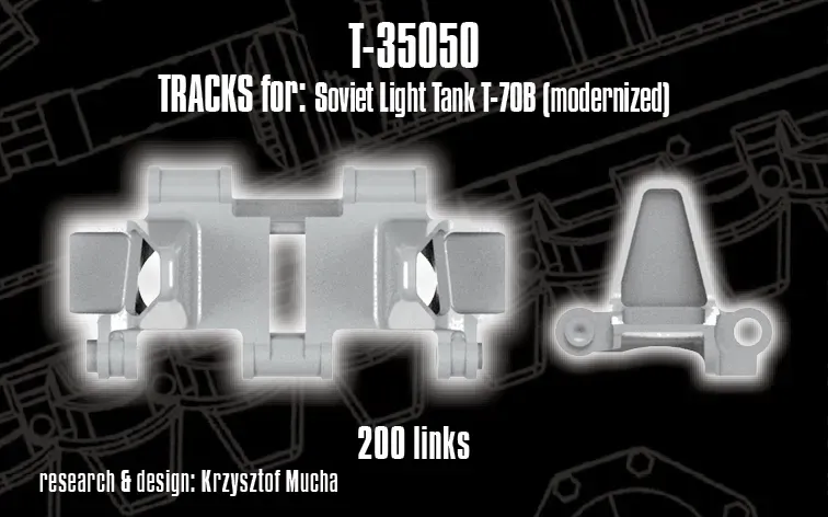 Rossagraph QuickTracks T-35050 larvband T-70B 1:35 resin