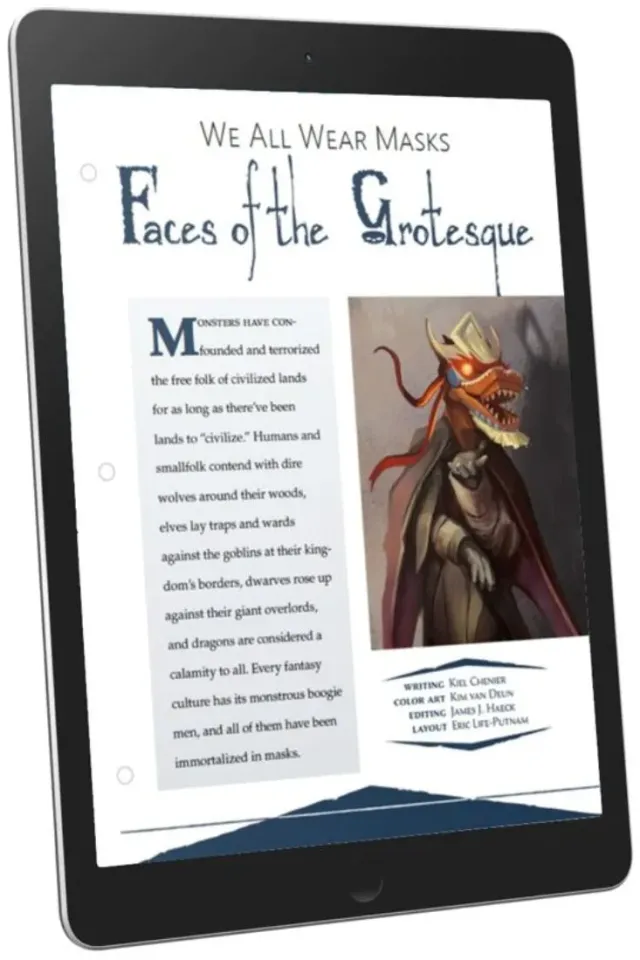 EN Publishing We All Wear Masks rollspels-PDF magiska masker