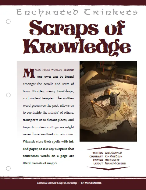 EN Publishing Scraps of Knowledge magiska föremål PDF D&D 5e