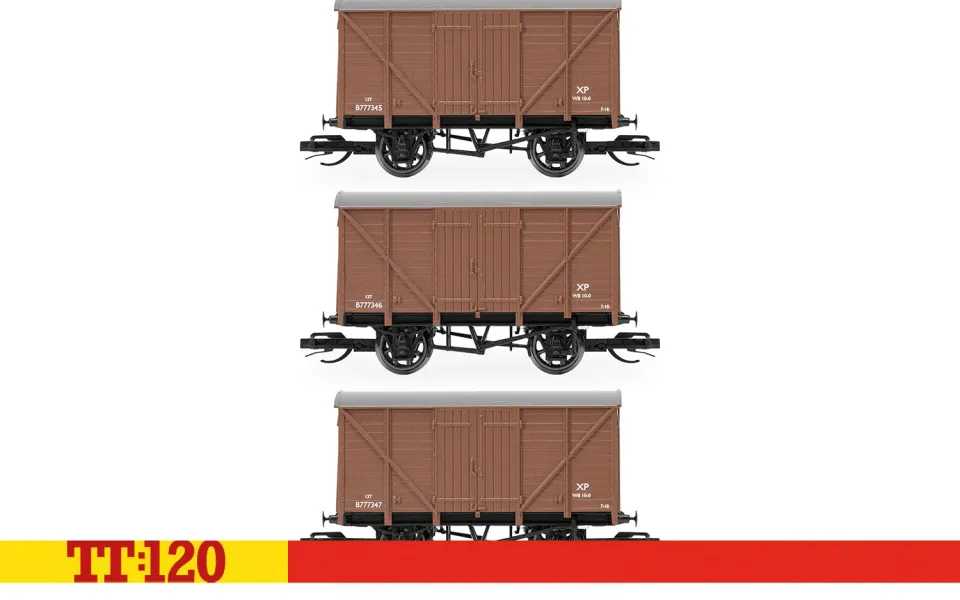 Hornby TT:120 BR Vent Van vagnar 3-pack brun