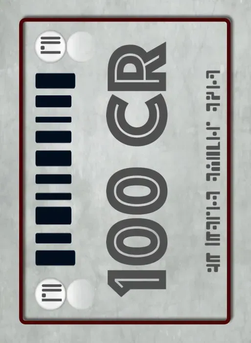 Tabletop Money 100 Credit Deck spelkort 40-pack sci-fi