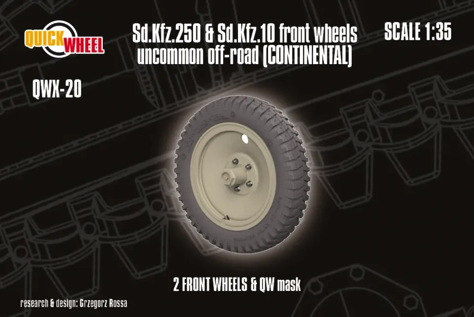 ROSSAGRAPH QuickWheel QWX-020 framhjul 1:35 terrängmönster