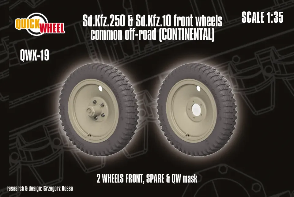 Rossagraph QuickWheel QWX-019 framhjul 1:35 3-pack offroad