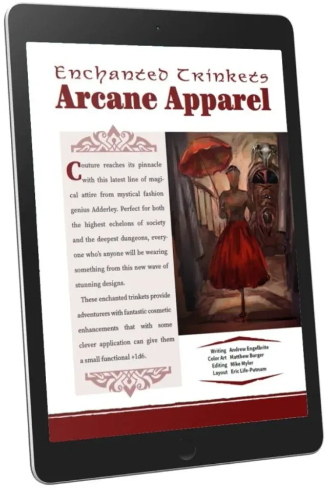 EN Publishing Arcane Apparel WOIN-rollspel PDF magiska kläder