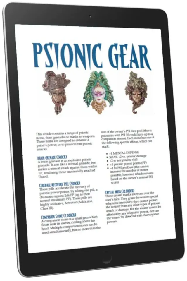 EN Publishing Psionic Gear pdf WOIN psioniska föremål