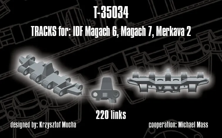 ROSSAGRAPH QuickTracks T-35034 larvband 1/35 Magach Merkava