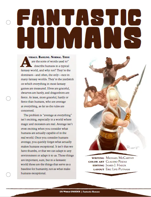 EN Publishing Fantastic Humans D&D 5e rollspel PDF varianter