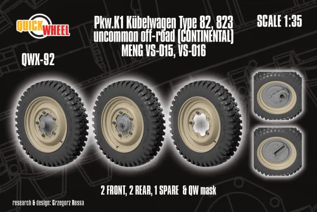 Rossagraph QuickWheel QWX-092 modellhjul Kübelwagen 1:35 5-pack